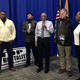 Lawrence Hamm, chairperson of the People's Organization for Progress (center), holds a press conference at Newark, N.J. City Hall on Dec. 15, 2016, reacting to news that the city's Fraternal Order of Police and Superior Officers Association had gained a state Superior Court injunction against the city's police Civilian Complaint Review Board. Also at the press conference are, from left, CCRB Chair Rick Robinson, Newark Anti-Violence Coalition representative Zayid Muhammad, radical journalist-activist Dave Hungerford and Newark NAACP leader Deborah Smith-Gregory.
Todd Steven Burroughs
